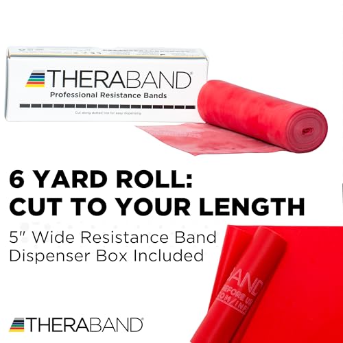 THERABAND Resistance Bands, Workout Band, Exercise, Physical Therapy, Red - color: Red - Medium