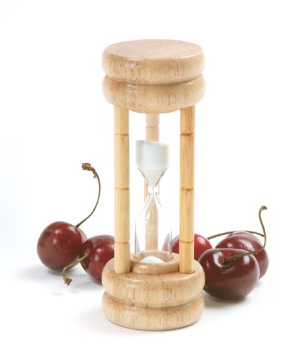 Norpro 3-Minute Glass Hourglass Sand Timer with Natural Wood Base