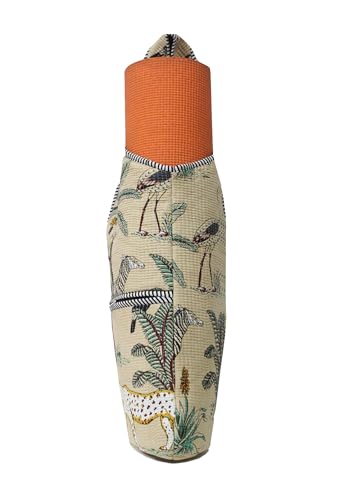 INDIAN CRAFT CASTLE Yoga Mat Bag | Tote Mat Bag | Sling Yoga Tote w/Large Side Pocket & Zipper Pocket | Yoga Mat Carrier Fits Most Size Mats - color: Beige