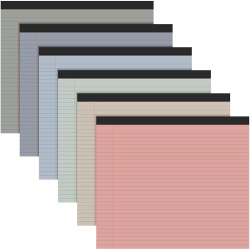 6 Pcs 11" x 9.5" Legal Pads College Ruled Notepad Landscape Notebook Horizontal Lined Notebook 80 Gsm Assorted Colors Paper Pastel Writing Pads for School Office, 40 Sheet (Aesthetic Color) - color: Aesthetic Color