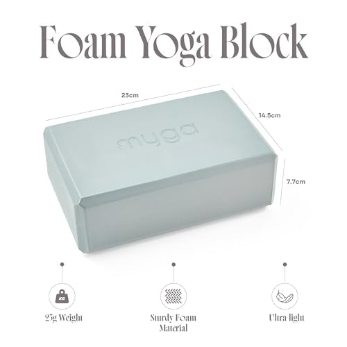MYGA Yoga Block,Lightweight EVA Foam Yoga Brick,High Density Non-Slip Block for Yoga Poses, Pilates, Balance and Flexibility - color: Teal, size: One Size