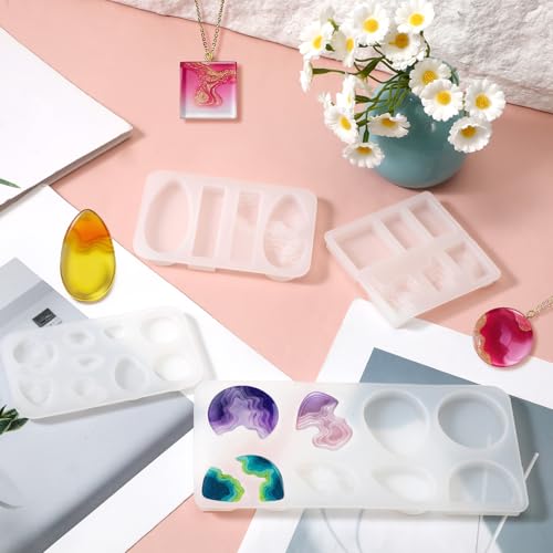 4 Pcs Resin Jewelry Molds Island Resin Pendant Molds for Casting Island Silicone Mold for Necklace Keychain Earring Pendant Ocean Themed Style Silicone Epoxy Mold for Clay UV Epoxy Resins DIY Gift