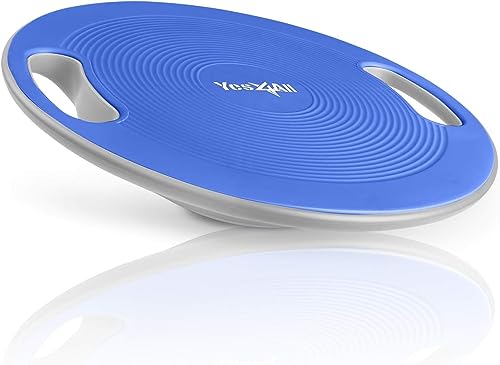 Yes4All Wobble Balance Board, Plastic Stability Trainer with Handles for Standing Desk, Core Training & Home Gym Workout - color: E. Classic Blue