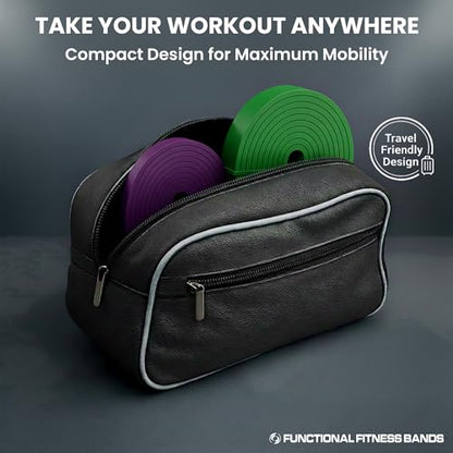 Pull Up Assist Bands Set by Functional Fitness. Heavy Duty Resistance and Assistance Training Band - color: Combo Pack - #4 Purple and #5 Green