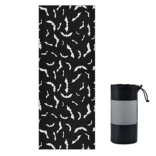 Yoga Mat Towel Halloween Bats, 73" x 27" - color: Multi208
