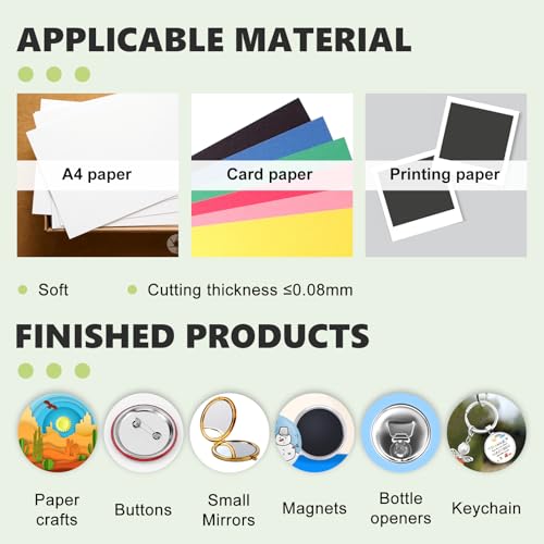 2. 618" Circle Cutter Punch Graphic Punch Die Cutter Button Paper Cutter Paper Cutter for Buttons, Compatible with Tecre 2 1/4" Pin Badge Button Maker Badge Punch Press - size: for 57mm Buttons