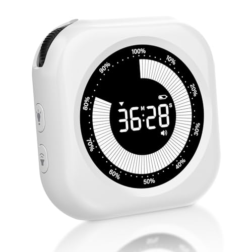 PERSUPER Visual Timer for Kids, Rechargeable 10-Hour Count Up/Down Timer | with 3 Brightness Display, 3 Volume Levels and Magnetic, Homeschool Study Tool, Large Digital Timers for Kitchen, Classroom - color: White-1