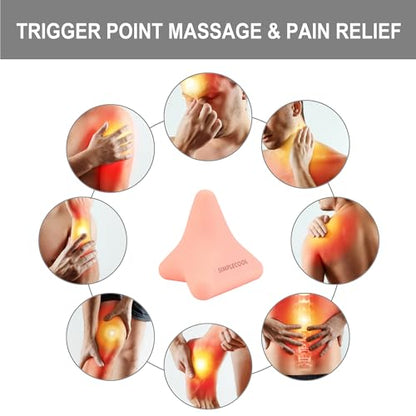 Manual Trigger Point Massage Tool Small Massager Ball 3″×2.6″ Pink - color: Pink
