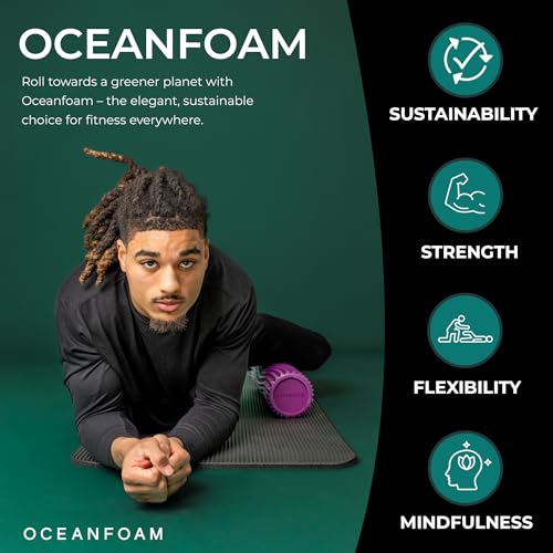 Oceanfoam Tidal Roller - Magenta - Muscle Massage Foam Roller for Back Pain & Stretching - Firm and Ergonomic Wide Wave Textured - Yoga, Athletics, & Wellness - Full Size, 20" x 5" - color: Magenta