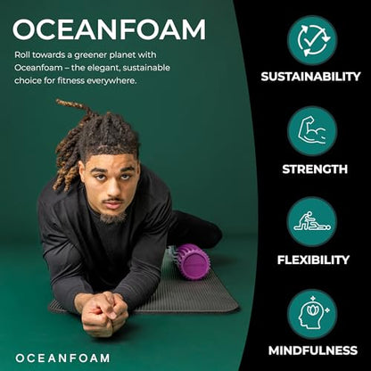 Oceanfoam Tidal Roller - Magenta - Muscle Massage Foam Roller for Back Pain & Stretching - Firm and Ergonomic Wide Wave Textured - Yoga, Athletics, & Wellness - Full Size, 20" x 5" - color: Magenta