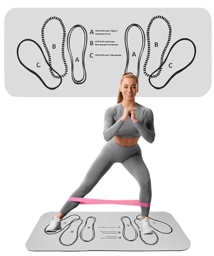 Squat Mat with Foot Position,Large Non-Slip Squat Target Pad， Pad 31.5'' X13.8'',6mm Thickness Squat Mat Foot Positioning, Exercise Mat for Squats, Leg and Abdominal Workouts - color: Grey