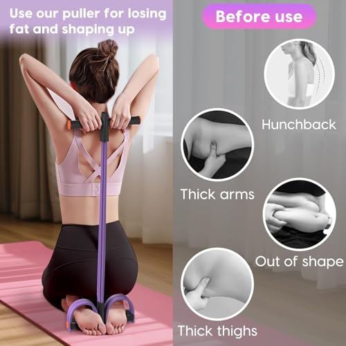 Pedal Resistance Band with Handle, Multifunction Tension Rope, Ankle Fitness Band, Foot Pedal Resistance Band for Abdomen, Waist, Arm, Leg Stretching Training