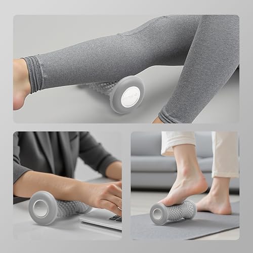 Foot Roller Massager for Plantar Fasciitis Relief, Portable Silent Deep Tissue Massager Tool for Arch and Heel Pain-Grey - color: Grey