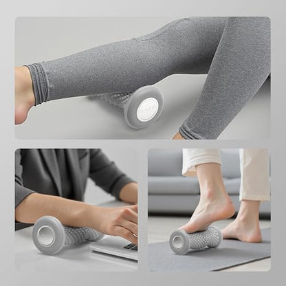 Foot Roller Massager for Plantar Fasciitis Relief, Portable Silent Deep Tissue Massager Tool for Arch and Heel Pain-Grey - color: Grey