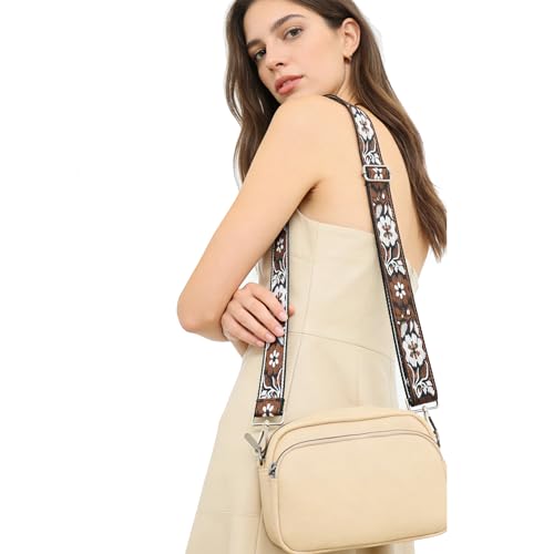 1.5" Wide Purse Strap Adjustable Replacement Gunmetal Hardware Long Crossbody Bag Strap for Thick Shoulder Bags Canvas Handbags Straps - color: Gunmetal Hardware-Yellow