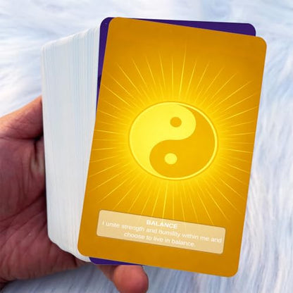 Chakra Intention Oracle Cards, 49 oracle card with meanings on them Reflection Deck for Mindfulness, Intention Setting Meditation, Seven Chakra Inspired Oracle Cards for Self-Reflection Personal Gro