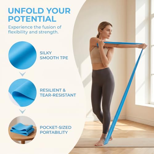 Resistance Bands,Professional Long Non-Latex Elastic Stretch Bands,Exercise Bands for Physical Therapy, Yoga, Pilates - color: blue