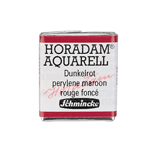 Schmincke - HORADAM® AQUARELL - Finest Artists' Watercolors, 366 Perylene Maroon, 14 366 044, 1/2 pan - color: 366 Perylene Maroon