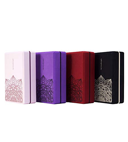 nuveti Yoga Blocks Set of 2, High Density Yoga Brick Foam Blocks to Improve Strength, Flexibility and Balance Brick Foam Blocks - color: Purple