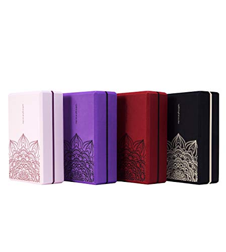 nuveti Yoga Blocks Set of 2, High Density Yoga Brick Foam Blocks to Improve Strength, Flexibility and Balance Brick Foam Blocks - color: Purple
