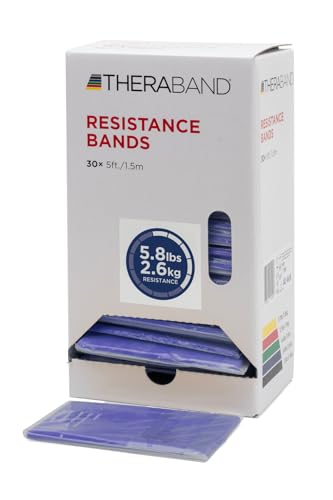 THERABAND Resistance Bands - color: Blue, size: 1 Box of 30, style: Level 4 / Extra Heavy