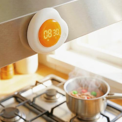 Egg-Shaped Kitchen Timer, Twist Dial Magnetic Kitchen Timers for Cooking, LCD Digital Display, Easy to Use, 180-minute Countdown Timers for Eggs, Bacon & Everyday Cooking