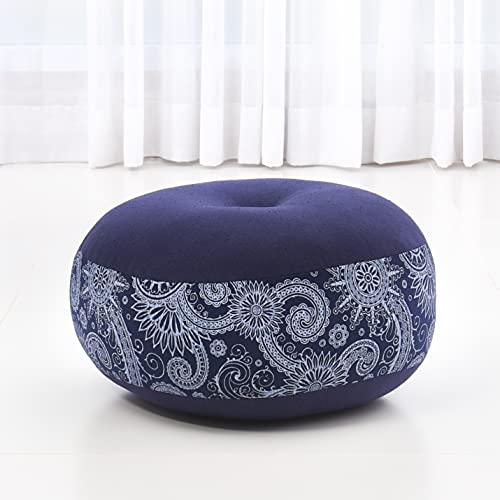 Leewadee Meditation Cushion Set – 1 Small Zafu Yoga Pillow and 1 Small Roll-Up Zabuton Mat Filled with Kapok - color: Cbt1 - Blue