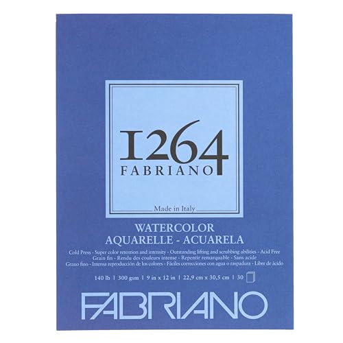 Fabriano 1264 Watercolor Pad, Bright White - size: 9 x 12