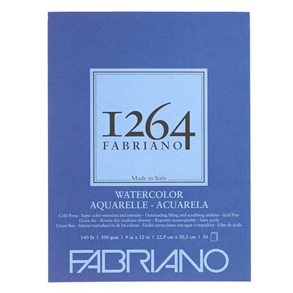 Fabriano 1264 Watercolor Pad, Bright White - size: 9 x 12