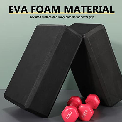 Lenwen 30 Pieces Black Yoga Blocks EVA Foam Non Slip High Density Blocks