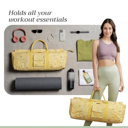 Maison d' Hermine Yoga Mat Duffle Bag Gym Tote Yoga Mat Carry Bag - color: Colmar - Yellow, style: Yoga Mat Tote