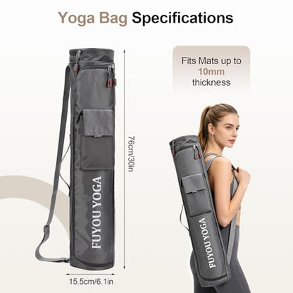 Yoga Mat Bag Compatible with Manduka, Full Zip Carrier with Pocket Strap