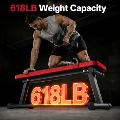 Folding Weight Bench Flat Workout Bench for Home Fitness - size: P-1