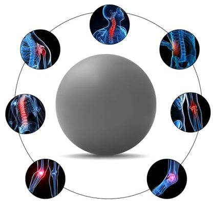 WOVTE Massage Lacrosse Ball for Sore Muscles, Shoulders, Neck, Back, Foot, Body, Deep Tissue, Trigger Point, Muscle Knots, Yoga and Myofascial Release (Grey) - color: Grey