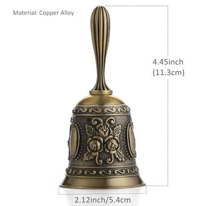 Super Loud Brass Hand Call Bell for Dinner Seniors Bedside-Bronze - color: Bronze