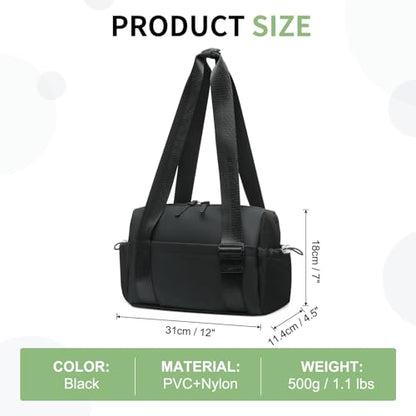 Mini Gym Bag, Small Gym Bag w/Wet Compartment for Women Black - color: Black