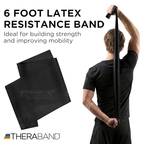 THERABAND Resistance Band, Exercise Workout, Physical Therapy, Black, 6 Ft - color: Black - Special Heavy, size: 1 Count
