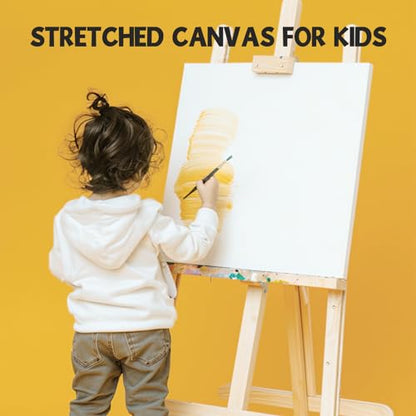 ESRICH Stretched Canvas for Painting 12 x 12 Inch, 10 Pack Blank Canvas -5/8 Inch Profile Primed Cotton White Canvases for Painting for Oil & Acrylic Paint, Art Canvases for Painting for Adult & Kids. - size: 12X12IN 10 Packs