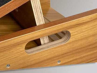 BAM Athletica Slant Boards for Exercise – Adjustable Wooden Calf Stretcher Incline Board for Calf Stretching, Squats, Physical Therapy, Plantar Fasciitis, Knee, Foot & Ankle Rehab, Velour Slant Board - color: Premium Slant Board | Large Full Coverage