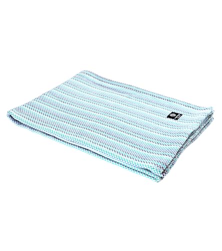Hugger Mugger Cotton Yoga Blanket - Multi-Blue - Soft but Firm, Cofortable Support, Great Prop for Yoga - color: Multi-blue