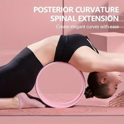 Yoga Wheel for Back Pain Relief, Back Roller Wheel with Extra Cushion, Wider & Thickest Foam, Stretches and Strengthens Core Muscles