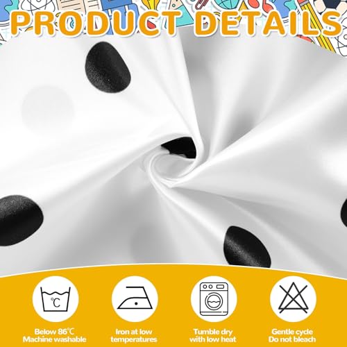 Wiooffen 9Ft Black and White Polka Dot Table Skirt Classroom Teacher Desk Curtain Skirts Tablecloth Rectangle Table Cover Skirt for Back to School Kindergarten Office Bookcase Supplies Painted Dot - style: Painted Dot