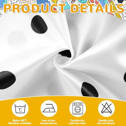 Wiooffen 9Ft Black and White Polka Dot Table Skirt Classroom Teacher Desk Curtain Skirts Tablecloth Rectangle Table Cover Skirt for Back to School Kindergarten Office Bookcase Supplies Painted Dot - style: Painted Dot