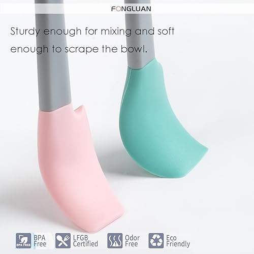 Mini Silicone Spatula Set of 5 - Heat Resistant & Nonstick Rubber Spatulas - Dishwasher Safe Kitchen Utensils for Cooking, Baking, Mixing