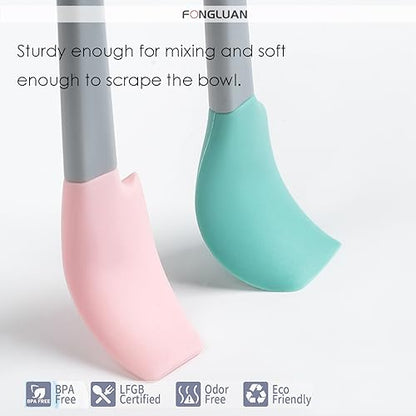 Mini Silicone Spatula Set of 5 - Heat Resistant & Nonstick Rubber Spatulas - Dishwasher Safe Kitchen Utensils for Cooking, Baking, Mixing