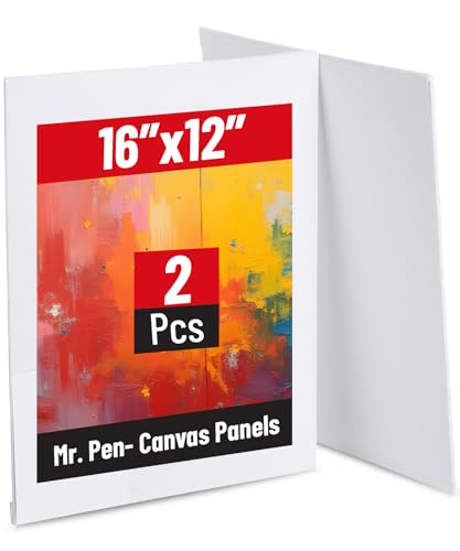 Mr. Pen- Canvas Panels, 2 Pack, 12x16 Inches | Triple Primed for Oil & Acrylic Paints, Canvas Boards for Painting, Painting, Blank Canvas for Painting, 3mm Thickness - size: 12x16 Inches, 2 Pack