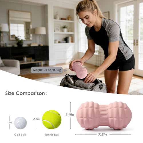 Silicone Vibrating Peanut Massage Ball with 4 Intensities - color: Pink