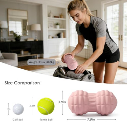 Silicone Vibrating Peanut Massage Ball with 4 Intensities - color: Pink