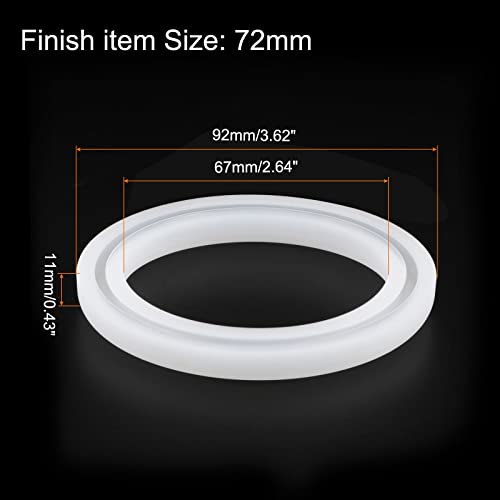 HARFINGTON Bracelet Mold Bangle Ring Mold Silicone Round Epoxy 72mm Wristlet Keychains Mold for DIY Resin Bangle Bracelet Car Key Chain Jewelry Making - size: 67mmx92mm
