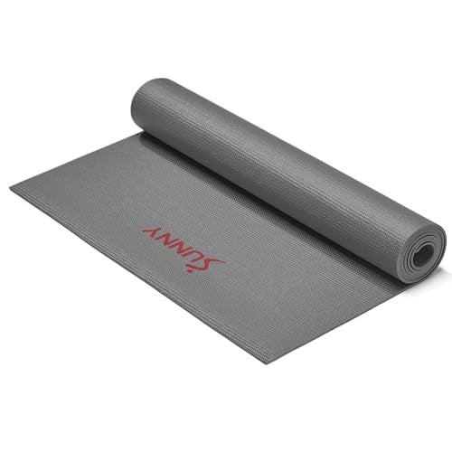 Sunny Health & Fitness Exercise Yoga Mats - Non-Slip Support for Home & Gym - color: Classic Grey